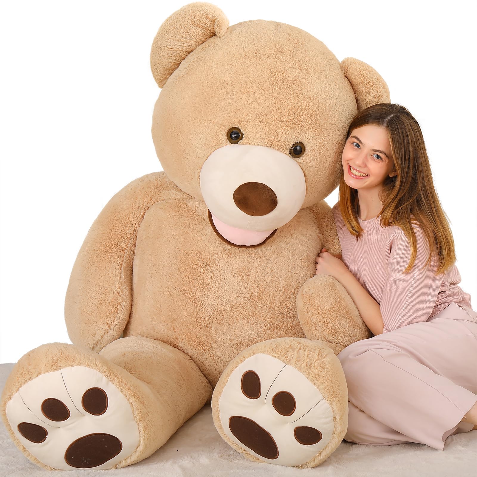 Photo 1 of MaoGoLan Giant Teddy Bear, 5 Feet Stuffed Animal, Brown Valentines Big Plush for Girlfriend Boyfriend, Soft and Fluffy Life Size Teddy Bear Gift for Baby Shower