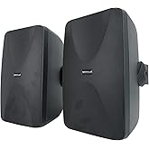 Rockville WET-6525B Pair 6.5" 70V Wall Speakers, IPX55 Waterproof, 4-Way Swivel Bracket, 40W RMS, for Restaurants and Outdoor Venues