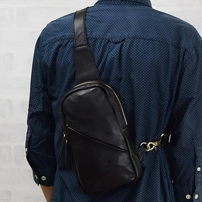 Amazon 本革 牛革 レザー ボディバッグ メンズ おしゃれ 黒 レディース ワンショルダー 新品未使用 ブラック Ba285 ノーブランド品 ボディバッグ ワンショルダー