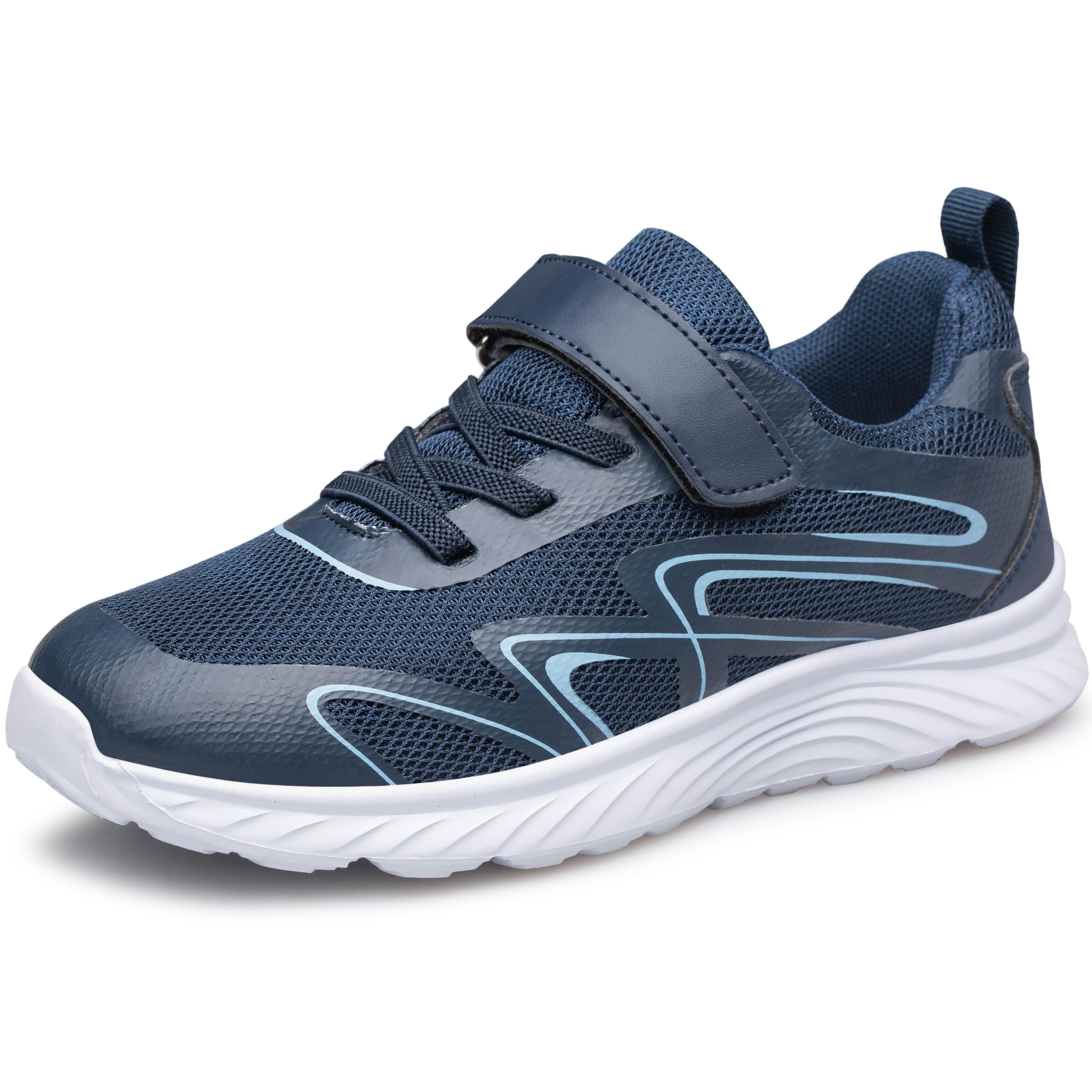 Photo 1 of AMANSSE Boys Girls Sneakers Kids Shoes Tennis Running Shoes Athletic Non-Slip Sneakers Navy Blue Big Kid Size 4