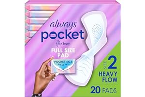 Always Pocket Flexfoam Pads, Size 2, Heavy, with Wings, 20 Count