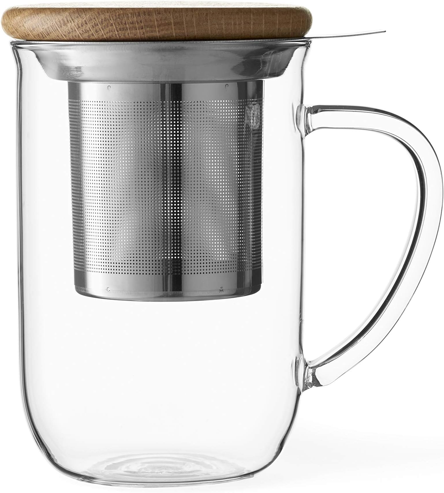 Viva Scandinavia Minima Balance Cup with Tea Infuser-Beech Wood, 12.5 x 9.3 x 13.3 cm