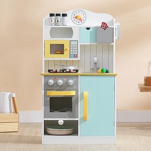 Teamson Kids - Florence Wooden Play Kitchen with Accessories,21.50" x 11.63" x 38.00", White/Green
