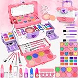 FHNSEL 54 Pcs Kids Makeup Kit Princess Playset Washable Safe Non-Toxic