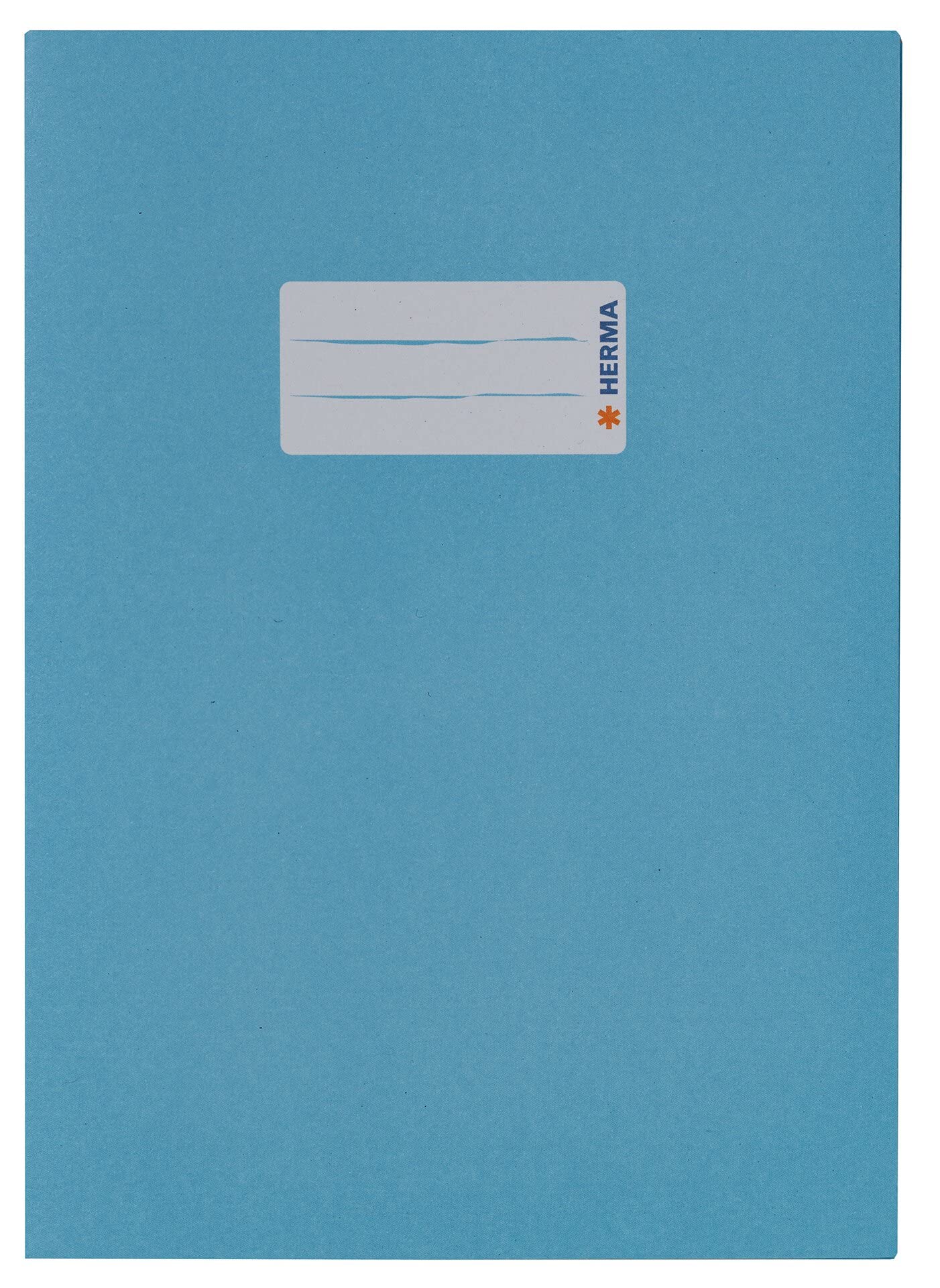 HERMA 7087 Paper Notebook Covers DIN A5, Book Covers with Labelling Field, Made of Strong Recycled Paper and Rich Colours, Set of 10 Exercise Book Protectors for School Books Light Blue