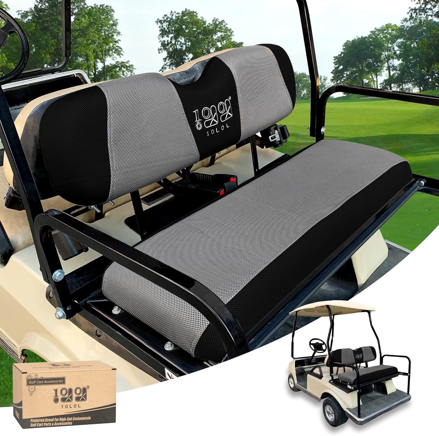 Photo 1 of 10L0L Universal Golf Cart Rear Seat Cover Dress UP Older Golf Cart Durable Breathable Material Fit Like a Glove for Yamaha, EZGO and Club Car, Easy to Install