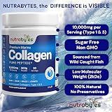 NutraBytes Marine Collagen Powder 10000mg Unflavoured Type 1 & 3 Kosher Halal view 2