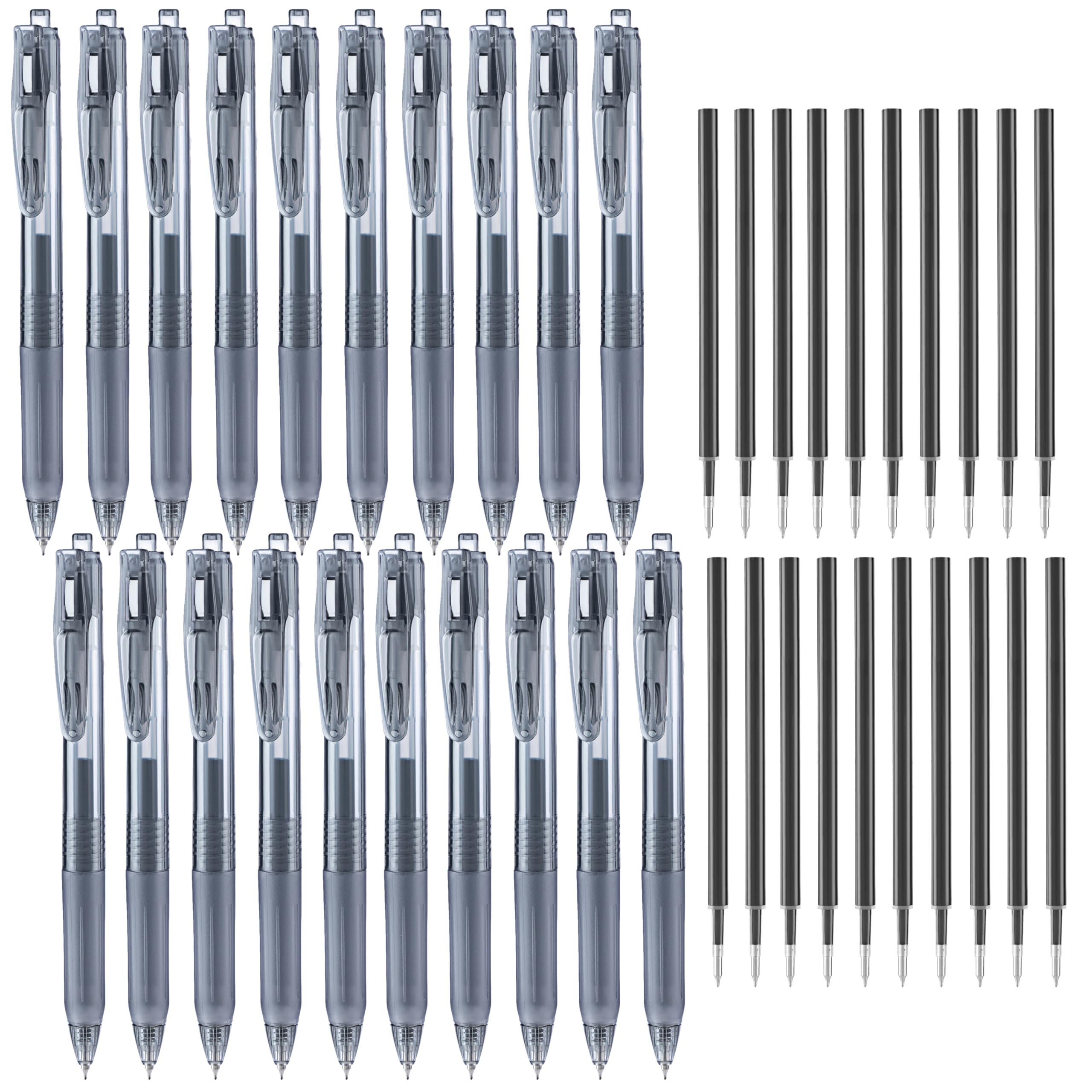 Photo 1 of Aozora Black Gel Pens Fine Point Smooth Writing Pen 40 Pack Retractable Black Gel Ink Pen with Soft Grip 0.5mm Quick Dry Office School Supplies(20 Pens with 20 Refills)