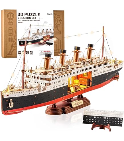 Amazon.com: 2 Large Ship Model Kits - 3D Puzzles for Adults LED 36