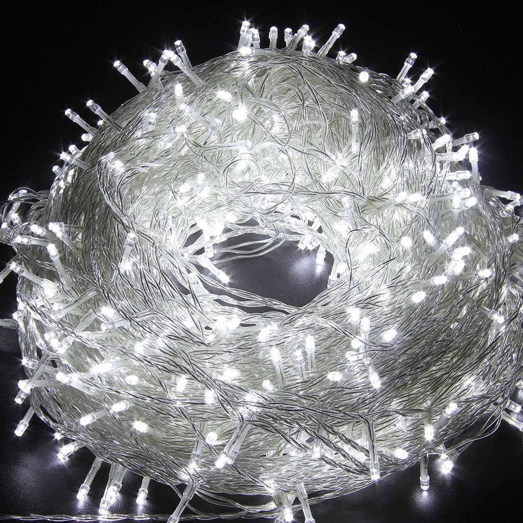 EONHUAYU 10M 80 LED Christmas Tree String Lights (White), Indoor-Outdoor USB, 2 Modes, Waterproof, for Party, Wedding, Garden Decorate