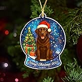 Chocolate Lab Christmas Ornament 2025 – Chocolate Labrador Ornaments for Christmas Tree, Chocolate Lab Gifts for Women, Dog Lovers Holiday Decoration