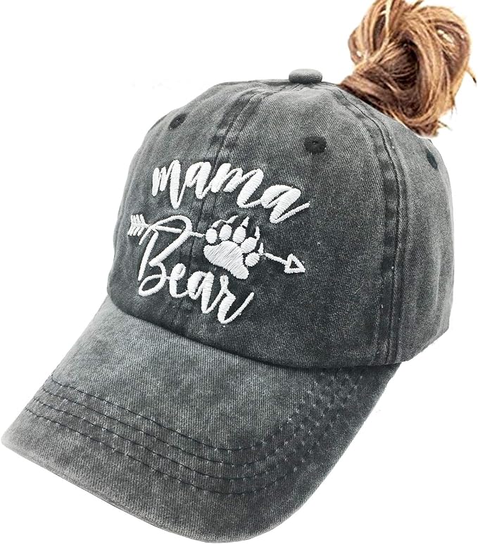 OASCUVER Womens Mama Bear Hat Messy 
