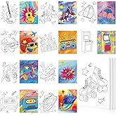 Sherr 10 Pcs Pre Drawn Canvas for Painting Preprinted Stretched Cotton Canvas for Adults Pre Drawn Outline for Valentines Couple Date Night Sip and Paint Party Favor(Vintage,8 x 10 Inch)