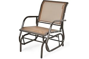 Safstar Outdoor Patio Glider Chair, Porch Glider Swing with Breathable Mesh Fabric and Sturdy Steel Frame, Load Capacity 330L