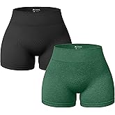 OQQ Women 2 Piece Shorts Butt Lifting High Waist Tummy Control Yoga Athletic Workout Shorts