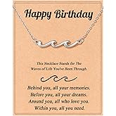 Tarsus Birthday Gifts for Women, Through The Waves of Life, Wave Birthday Necklace for Women Friend Sister Daughter Mom Grandma...