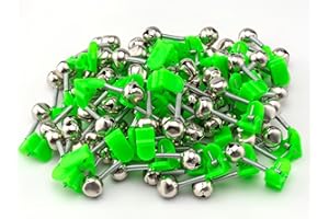 Famgee 46 Pcs Plastic Fishing Bells Clips Night Fishing Rod Fish Bite Bait Alarm Indicator with Dual Alert Bells