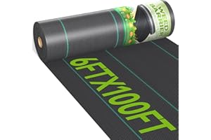 iropro 6ftx100ft Weed Barrier Landscape Fabric Heavy Duty, Woven Weed Control Cloth, Woven Geotextile Fabric for Underlayment
