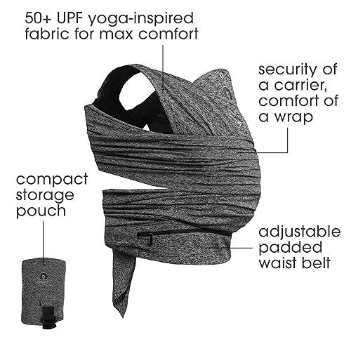 Boppy Baby Carrier ComfyFit, Heathered Gray, Hybrid Wrap,