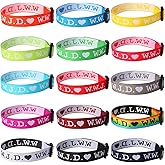 Mersper WWJD Bracelet Pack for Women Men, What Would Jesus Do Bracelets Adjustable Webbing Wristbands for Christian Gifts, Church Gatherings, Fundraisers & Daily Inspiration 15/30/45PCS