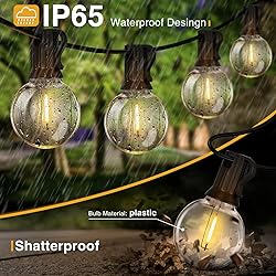 ZJOJO Solar Outdoor String Lights 35FT G40 Globe