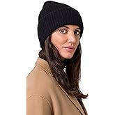 Style Republic Women’s Chunky Knit Beanie, 100% Pure Cashmere Cap, Soft & Stretchy, Warm Hat for Autumn, Winter, Spring
