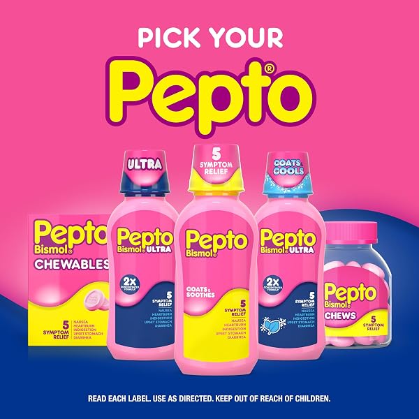PEPTO BISMOL ULTRA LIQUID FOR NAUSEA, HEARTBURN, INDIGESTION, UPSET STOMACH, AND DIARRHEA – 5 SYMPTOM FAST RELIEF MEDICATION FOR ADULTS, CHERRY FLAVOR, 2X16 OZ