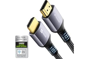 Stouchi 10K 8K HDMI Cable 6ft 48Gbps (Certified) Ultra High Speed HDMI® Cable, 8K60Hz 4K120Hz 144Hz eARC HDCP 2.2&2.3 HDR10+ Dolby Compatible with PS5 PlayStation 5 Xbox Series X Apple TV 4K