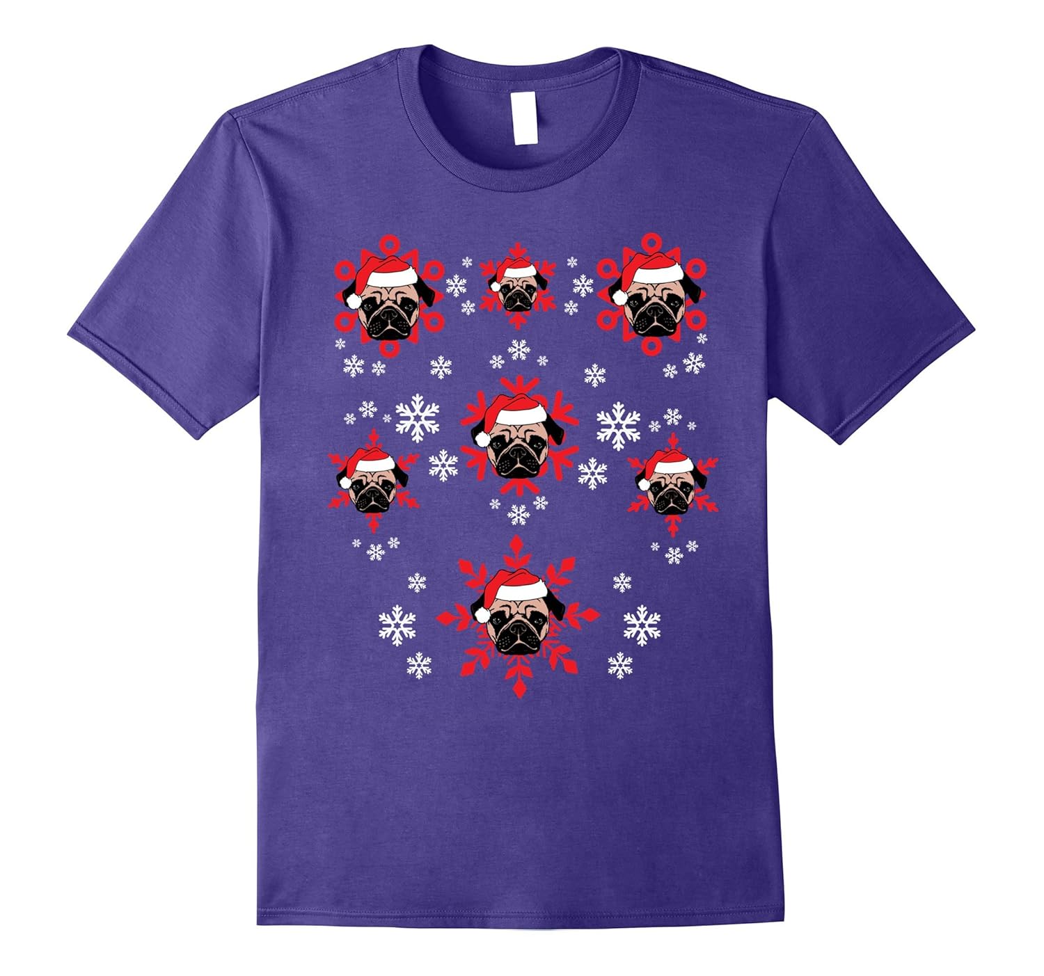 Pugs In Snowflakes Shirt Christmas Dog Animal Santa-ANZ