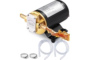 Faitio 12V Oil Extractor Pump, 3.2GPM Electric Gear Oil Pump, Self Priming Fluid Transfer & Scavenge Pump for Engine Oil, Gear Oil, Transmission Fluid, Heavy-Duty Oil Change Pump for Car, Mower, Boat