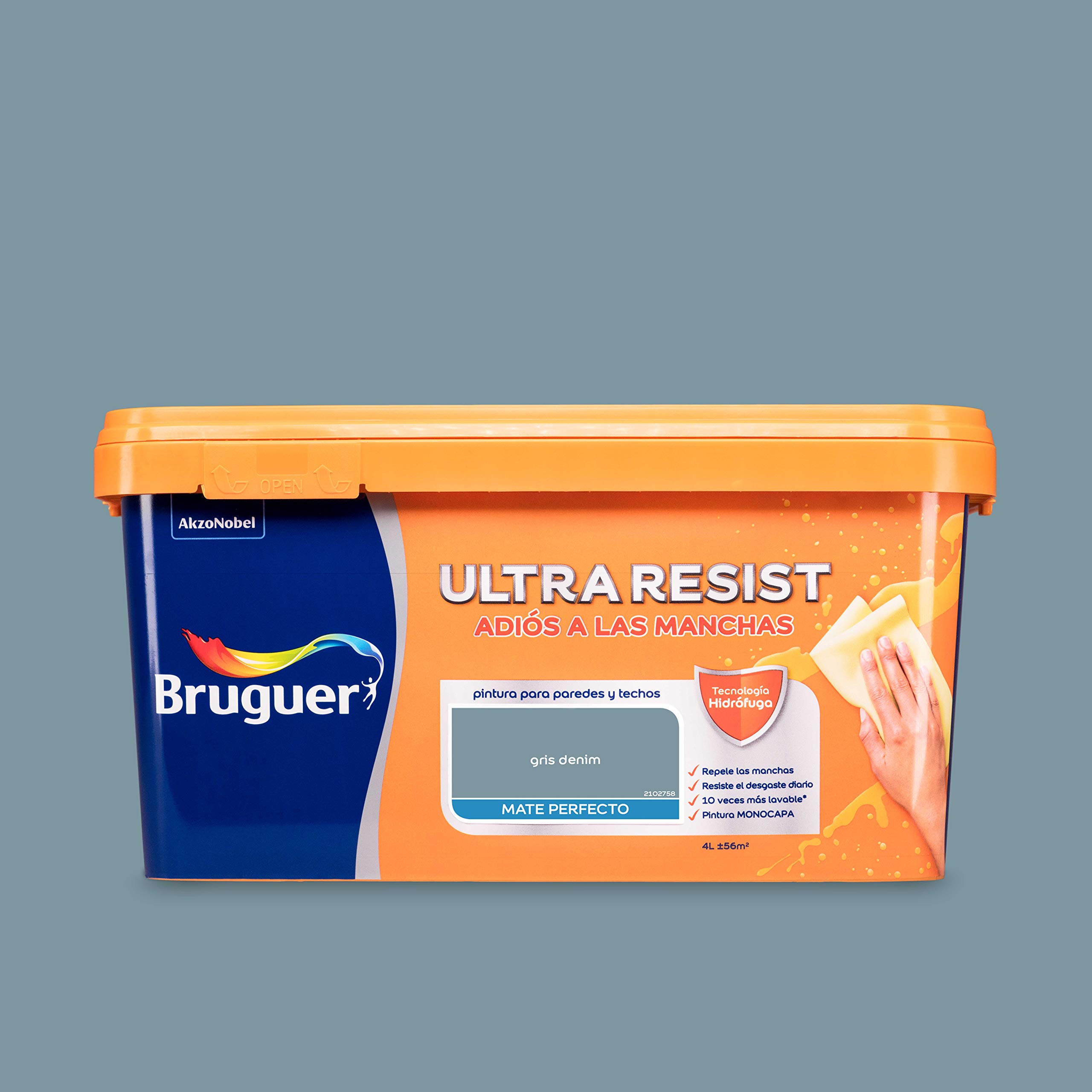 Bruguer ULTRA RESIST Ultra Washable Wall Paint Grey Denim 4L