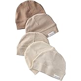 Butterblu Charlie 5-Pack Caps 100% Organic Cotton Beanie Hats for Newborn and Baby Girls, Boys, Unisex