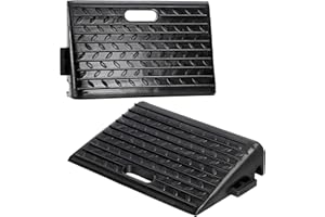 Rengue 3.93'' Driveway Curb Ramps, Pack of 2 Rubber Portable Heavy Duty Shed & Threshold Ramp Sidewalk Driveway Disability Assistance for Cars, Wheelchairs, Bikes, Motorcycles