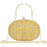 MAIRLOM Women's Evening Bags Sparkly Rhinestone Clutch Purses Luxury Diamond Peacock Handbag for Wedding Party Formal