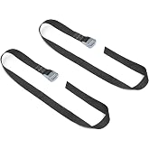 PowerTye 1.5 inch x 4ft HD Lashing Strap with Silver Buckle, Black 2-Pack | Made in USA, Continuous loop lashing strap (no hooks), for Motorcycle, UTV, Cargo, Coolers &amp; RV Battery, 300 lb Working Load