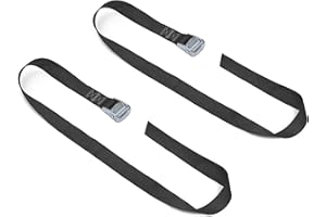 PowerTye Heavy-Duty Lashing Straps – 1.5in x 4ft Cam Buckle Continuous loop strap (no hooks), Made in USA for Motorcycle, ATV, Cargo, Coolers and RV Battery – 300 lb Working Load Limit, Black (2-pack)