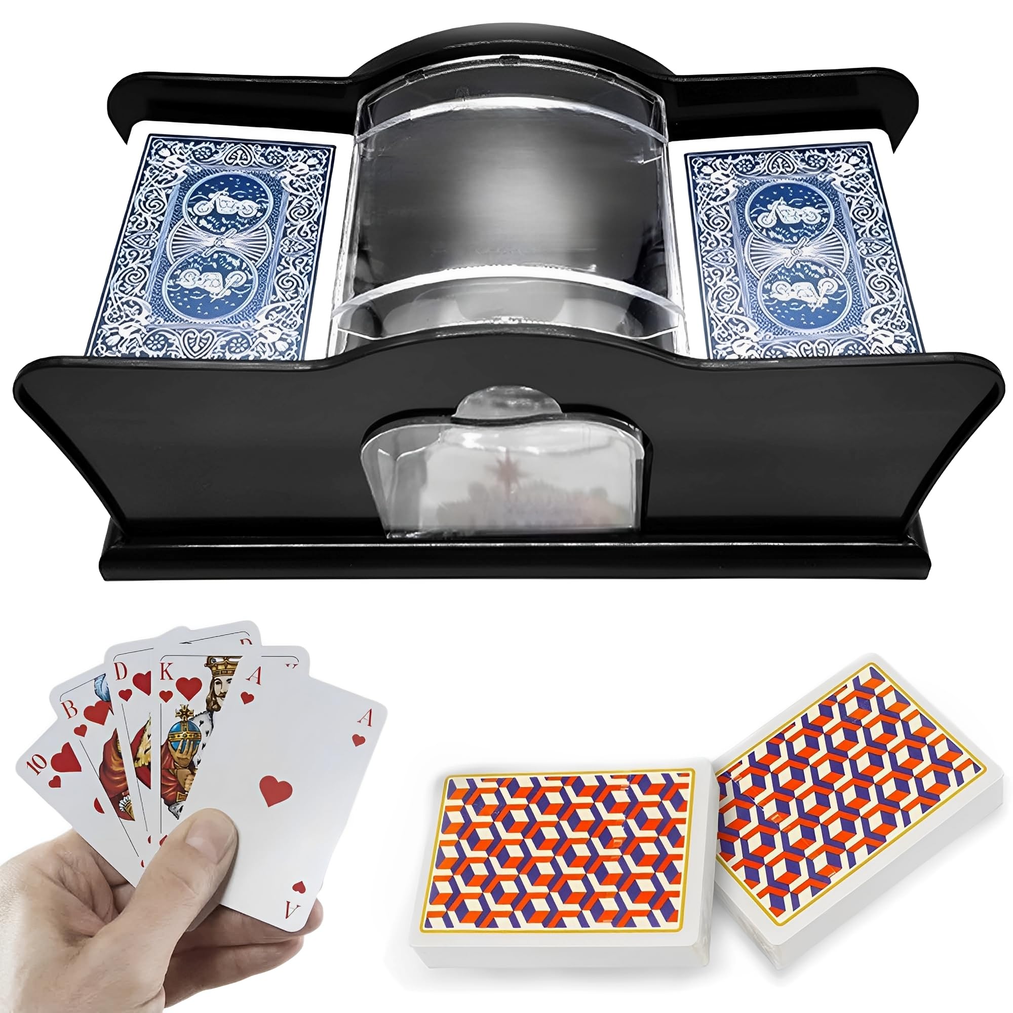 JIAMIAN Hand Cranked Shuffling Machine, Shuffling Machine, Card Issuing Machine, Manual Card Mixer, Capable Of Washing 2 Decks Of Cards, Used For Playing Three Kingdoms Kill Poker Board Games