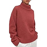PRETTYGARDEN Womens Turtleneck Long Sleeve Sweater 2026 Fall Trendy Loose Fit Casual Tops Chunky Knit Pullover Sweaters