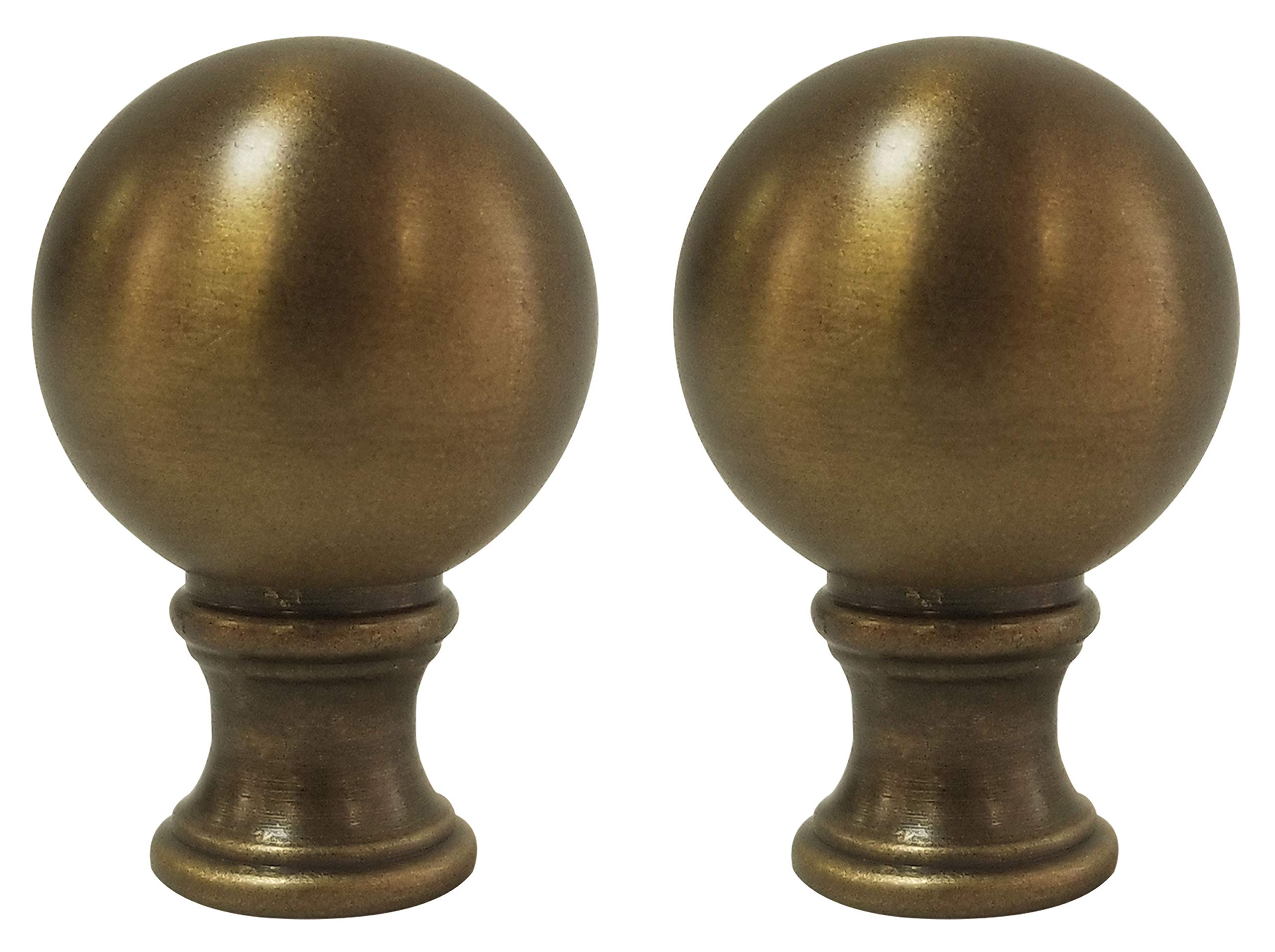 Royal Designs Small Ball Lamp Finial for Lamp Shade- Antique Bronze Set of 2