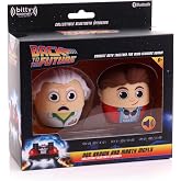 Bitty Boomers Universal: Back to The Future - Doc Brown &amp; Marty McFly - Pack of 2 - Mini Bluetooth Speakers