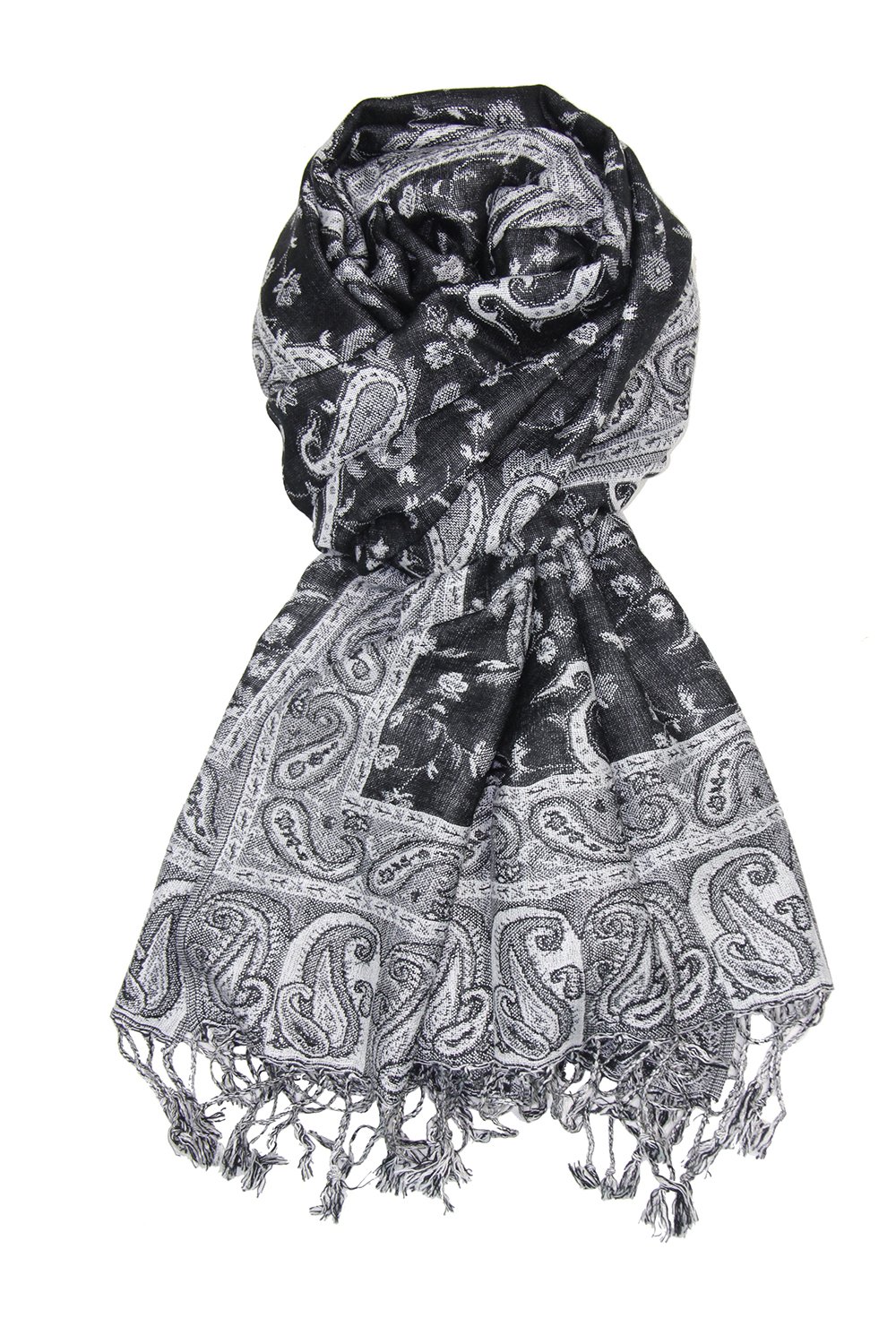 Achillea Soft Silky Reversible Paisley Pashmina Shawl Wrap Scarf w/Fringes Achillea Soft Silky Reversible Paisley Pashmina Shawl Wrap Scarf w/Fringes