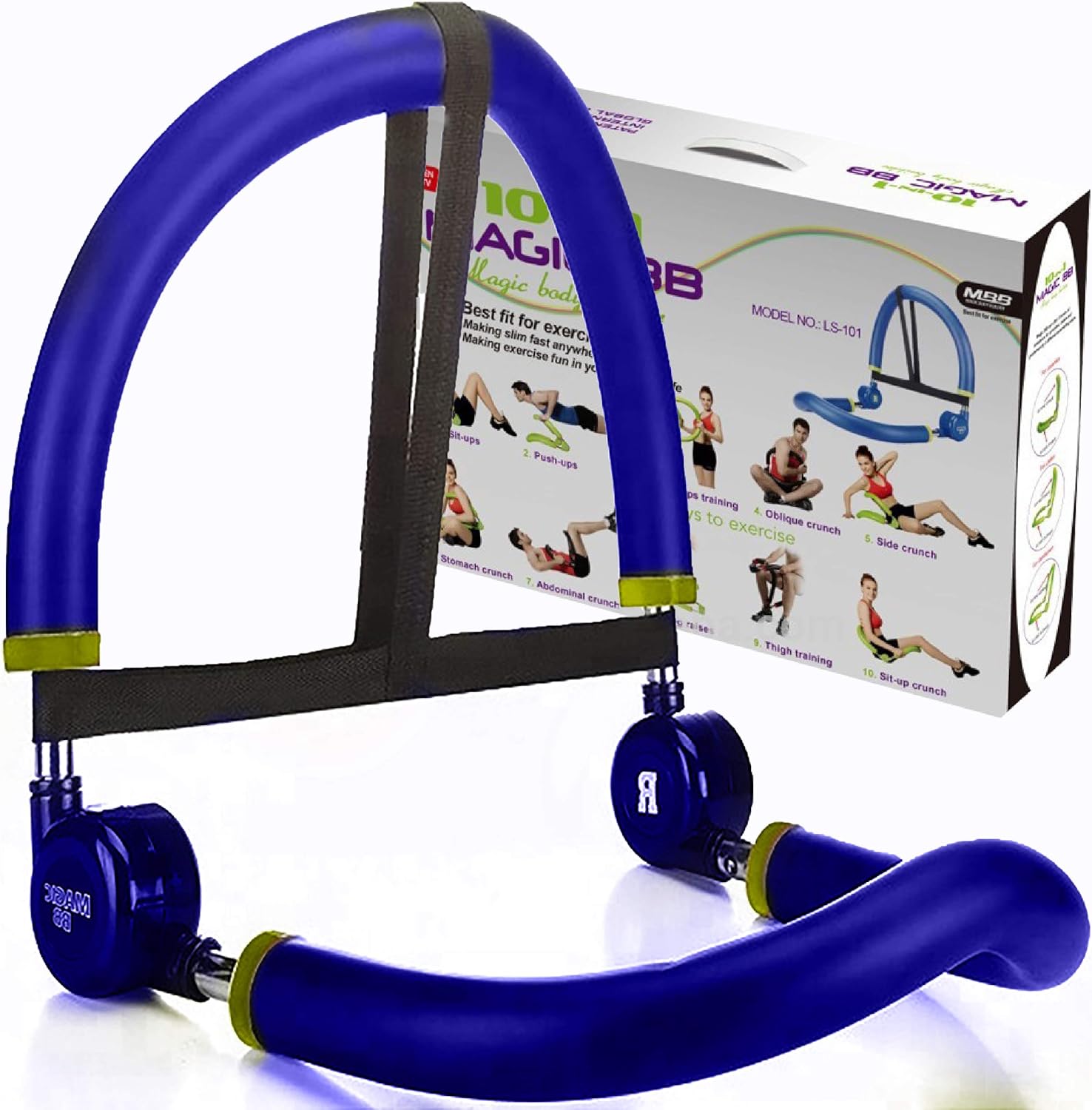 Magic BB - 10 in 1 Home Gym Equipment| Stainless Steel Abdominal & Core Strength Workout Training| Body Shaper Equipment 3 Levels of Resistance