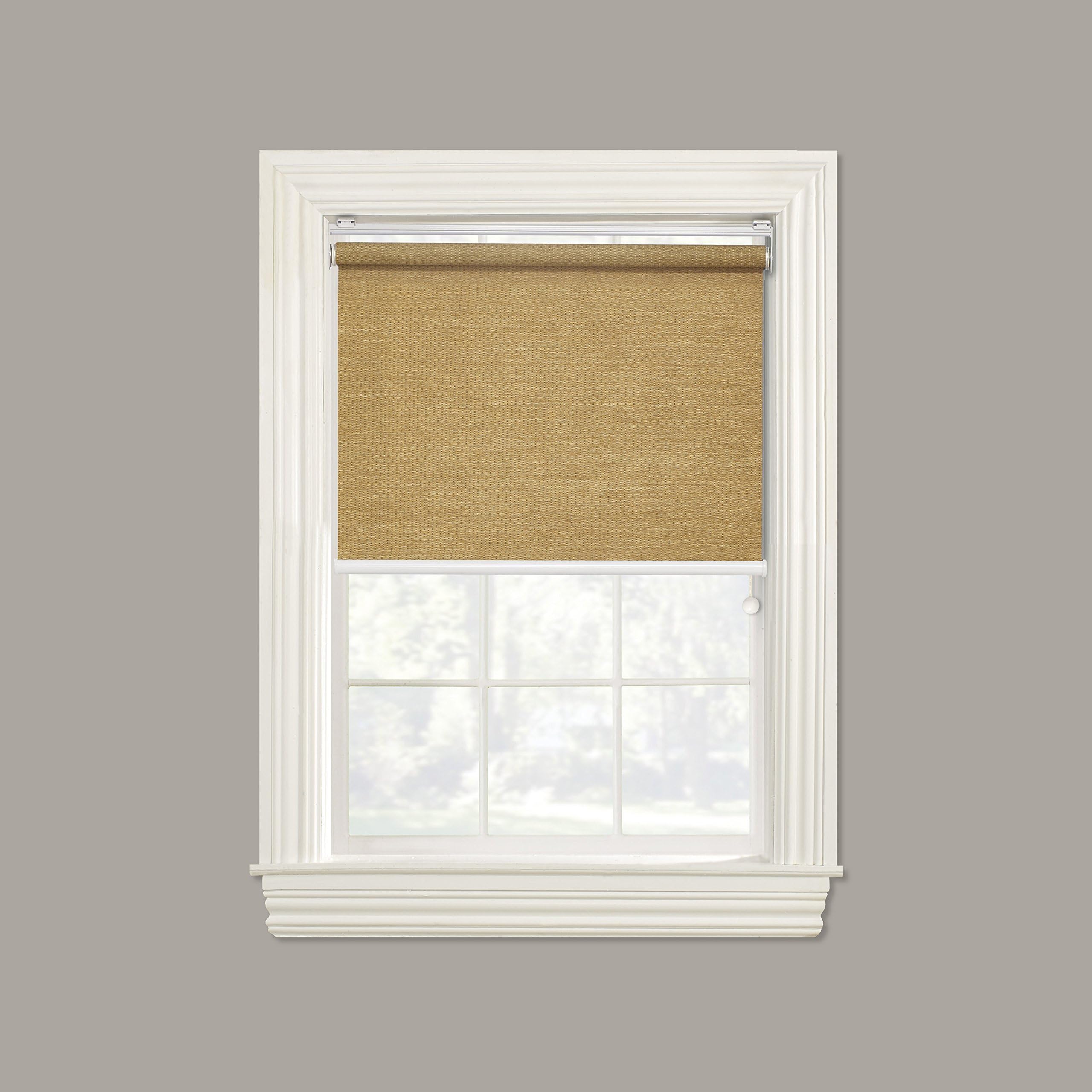 Furniture Fresh. Woven Wood Shade. Cordless Control Safe for Children. Bamboo Look (26x64, Café)