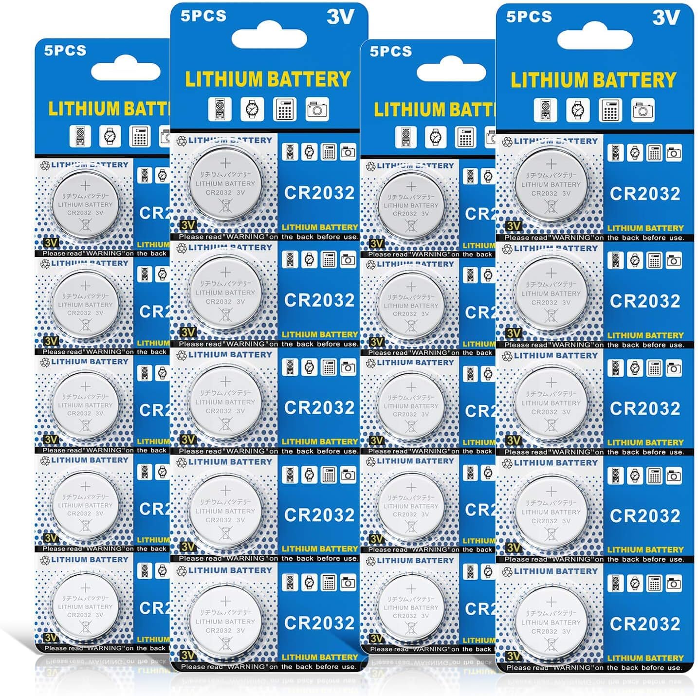 GutAlkaLi CR2032 Lithium Batteries - Pack of 20, High Capacity with 3V Output for Computer Motherboards, Remotes, Toys, and More (2032/DL2032/ECR2032 Compatible)