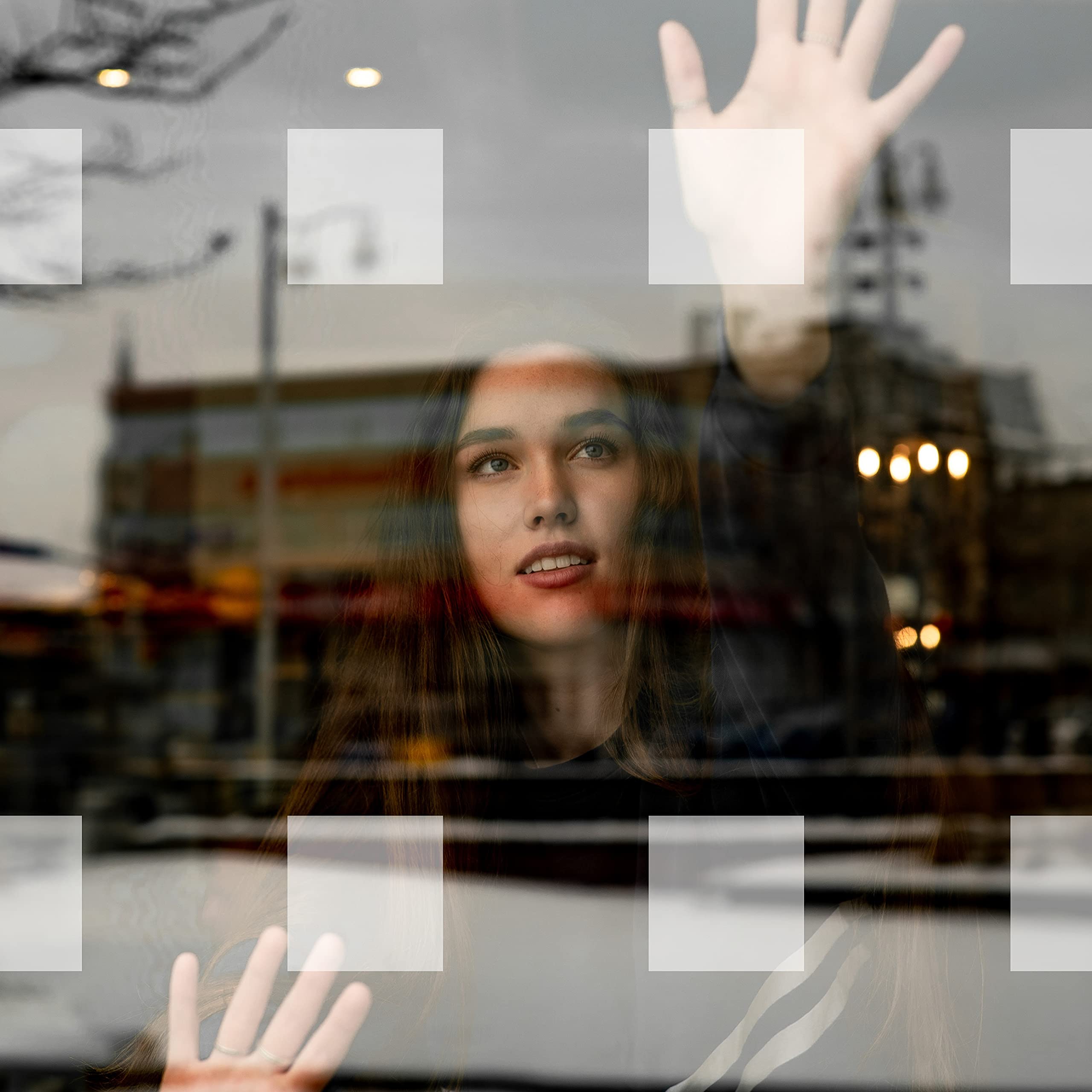 60 x 50mm Sqare Etched Glass Safety Windows Stickers for Glass | Manifestation Dots for Glass Awareness | Decals for Patio Doors, Windows, Partions, Balconies, Shower Doors