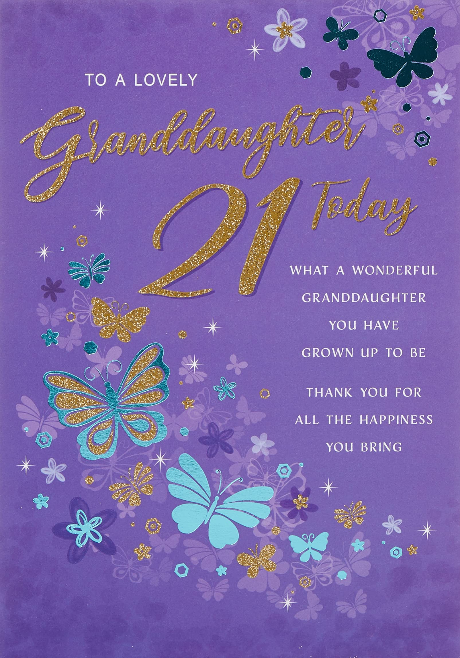 Regal Publishingn Modern Milestone Age Birthday Card 21st Granddaughter - ,Green- 9 x 6 inches