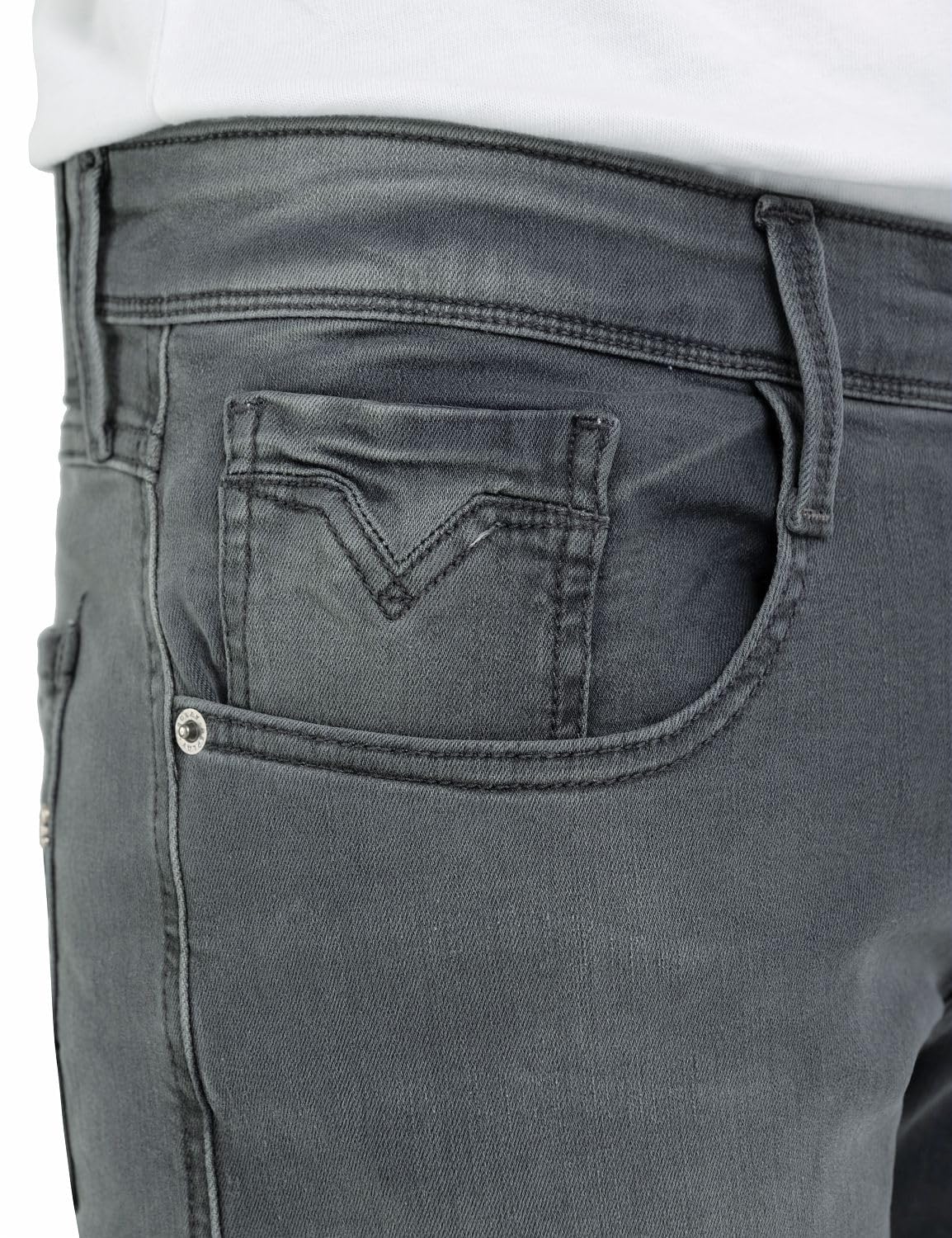 Replay Herren Jeans Anbass Slim-Fit mit Comfort Stretch, Dark Grey 096 (Grau), 30W / 32L 7