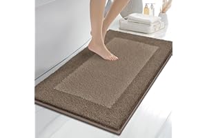 anllugs Bathroom Rugs 24" x 36", Non-Slip Extra Soft Absorbent Bath Rugs, Machine Washable Quick Dry Bath Mats for Bathroom Floor, Shower, Bathtub and Sink, Grayish Brown & Coffee