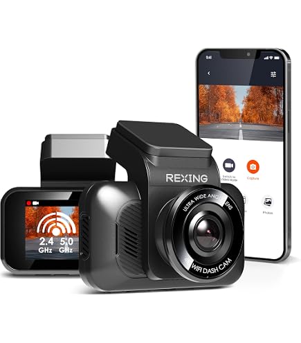 RexingUSA V2 Pro Dash Cam 3 Canali 1080p: Anteriore, Abitacolo E Posteriore Con Visione Notturna E App