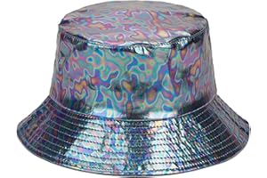 Joylife Metallic Bucket Hat Trendy Fisherman Hats Unisex Reversible Packable Cap